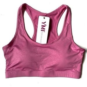 NWT YMI pink leopard size large sports bra